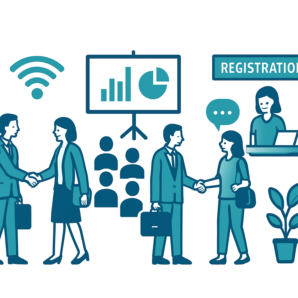 Business networking event with reliable technology setup