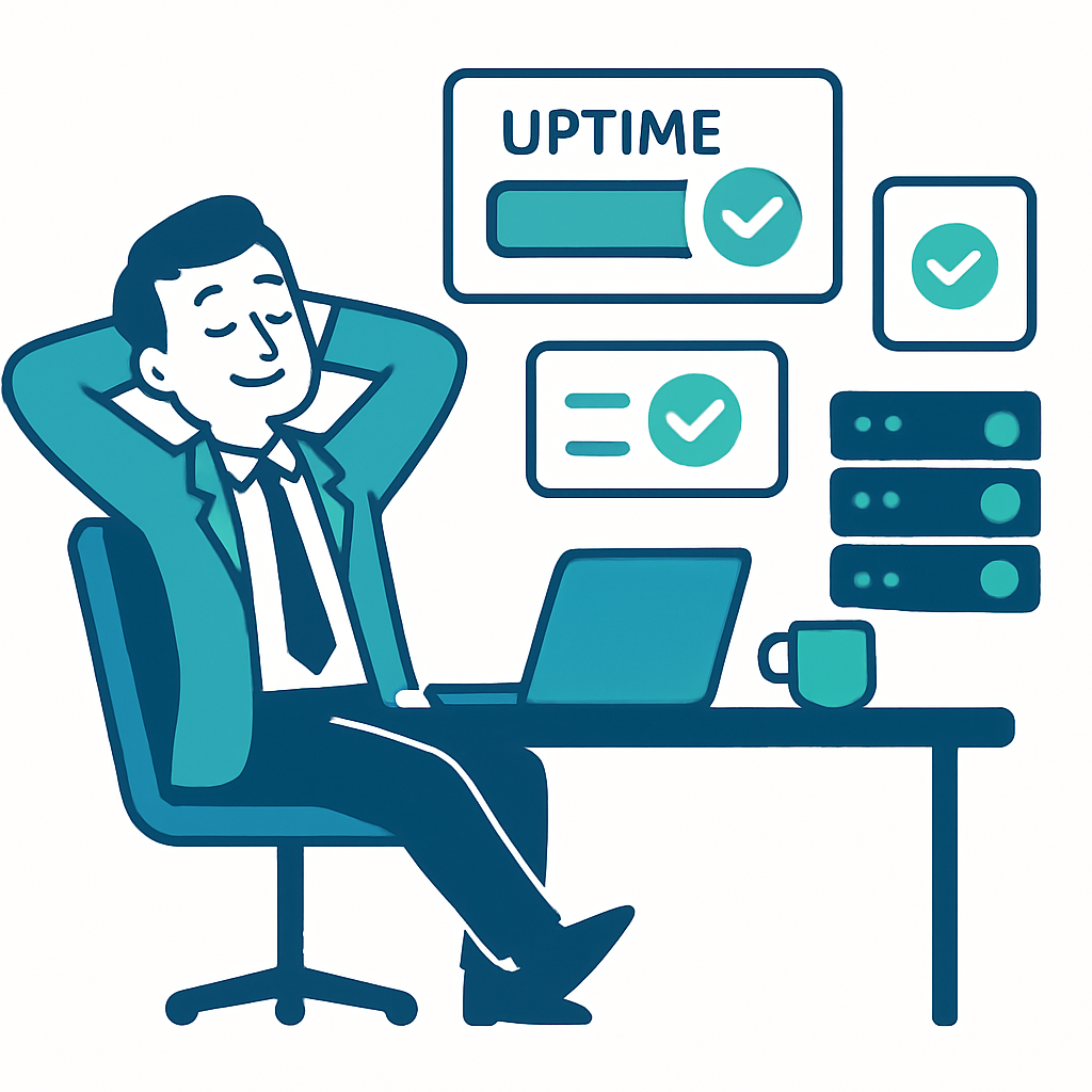 Team collaborating effectively with managed IT support