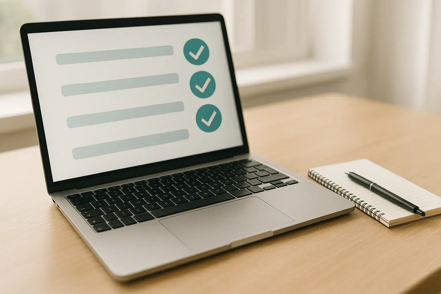 Outsourced IT provider evaluation checklist on a laptop screen
