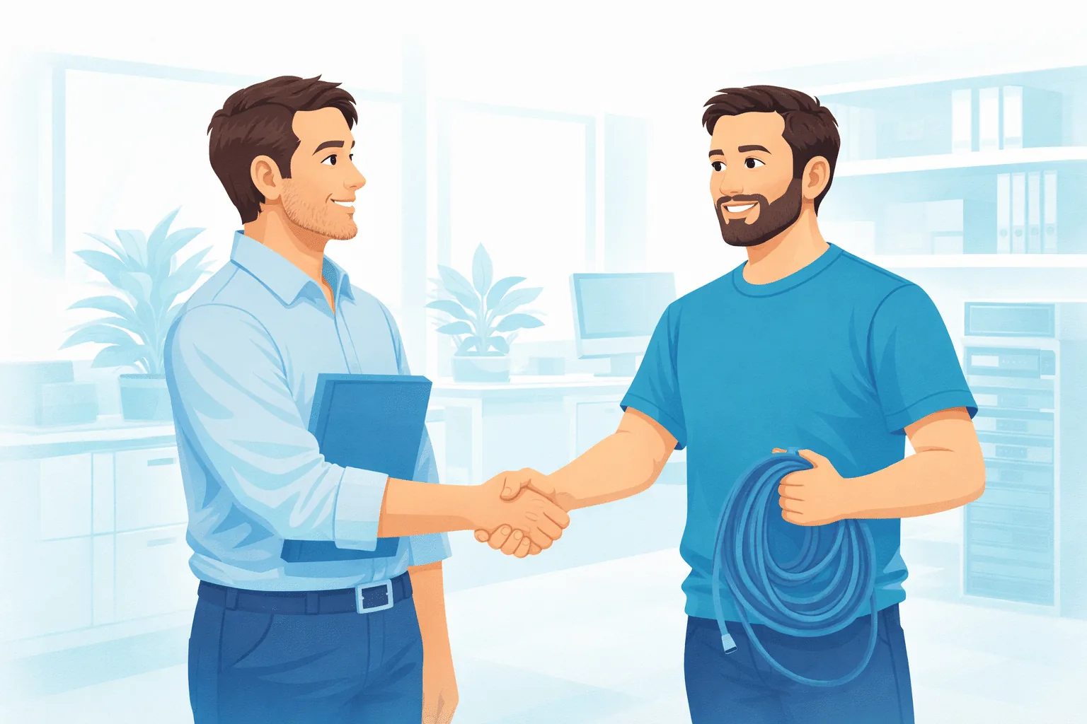 Small business owner choosing a Kansas City IT company