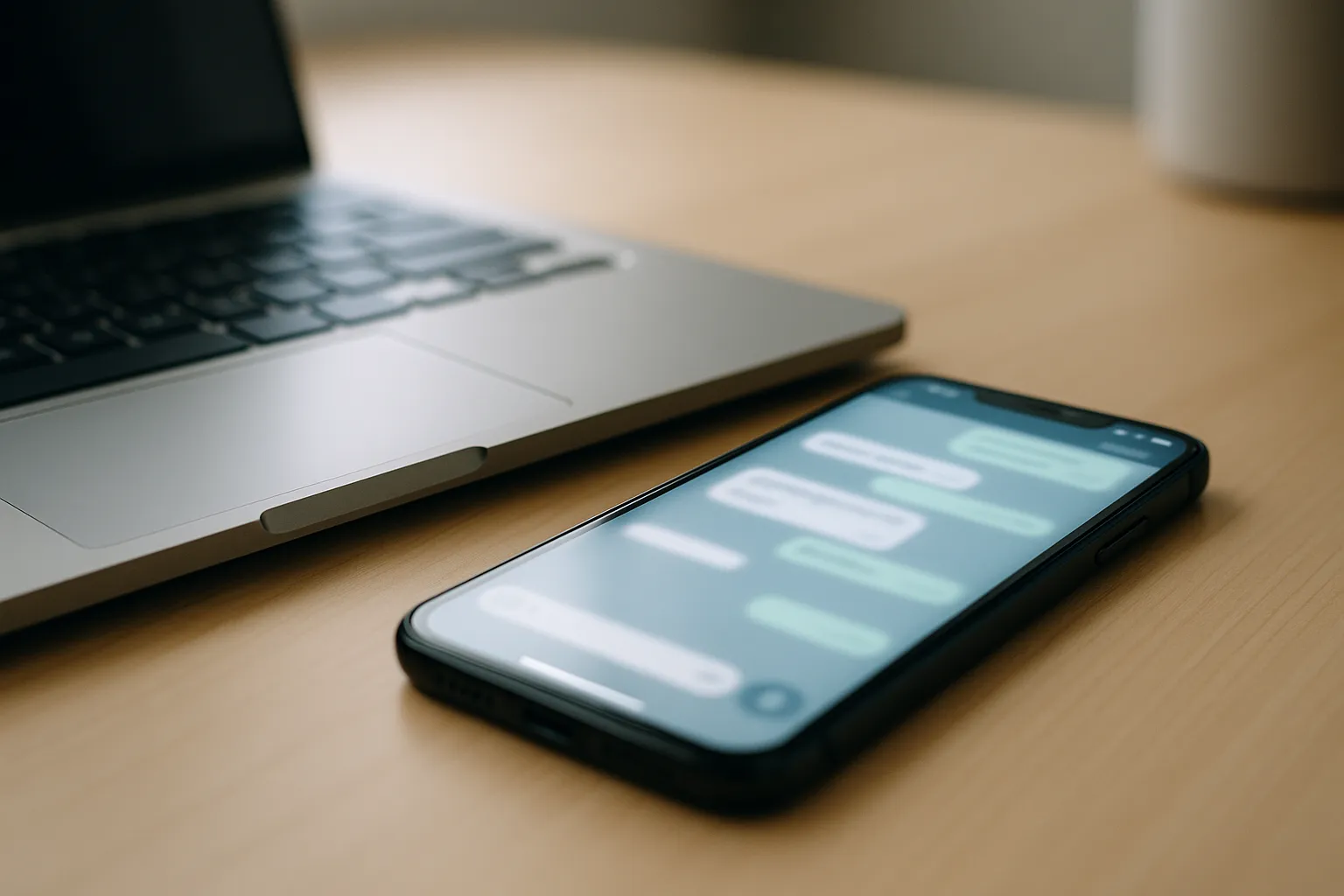 Office manager looking at passwords shared in a text message